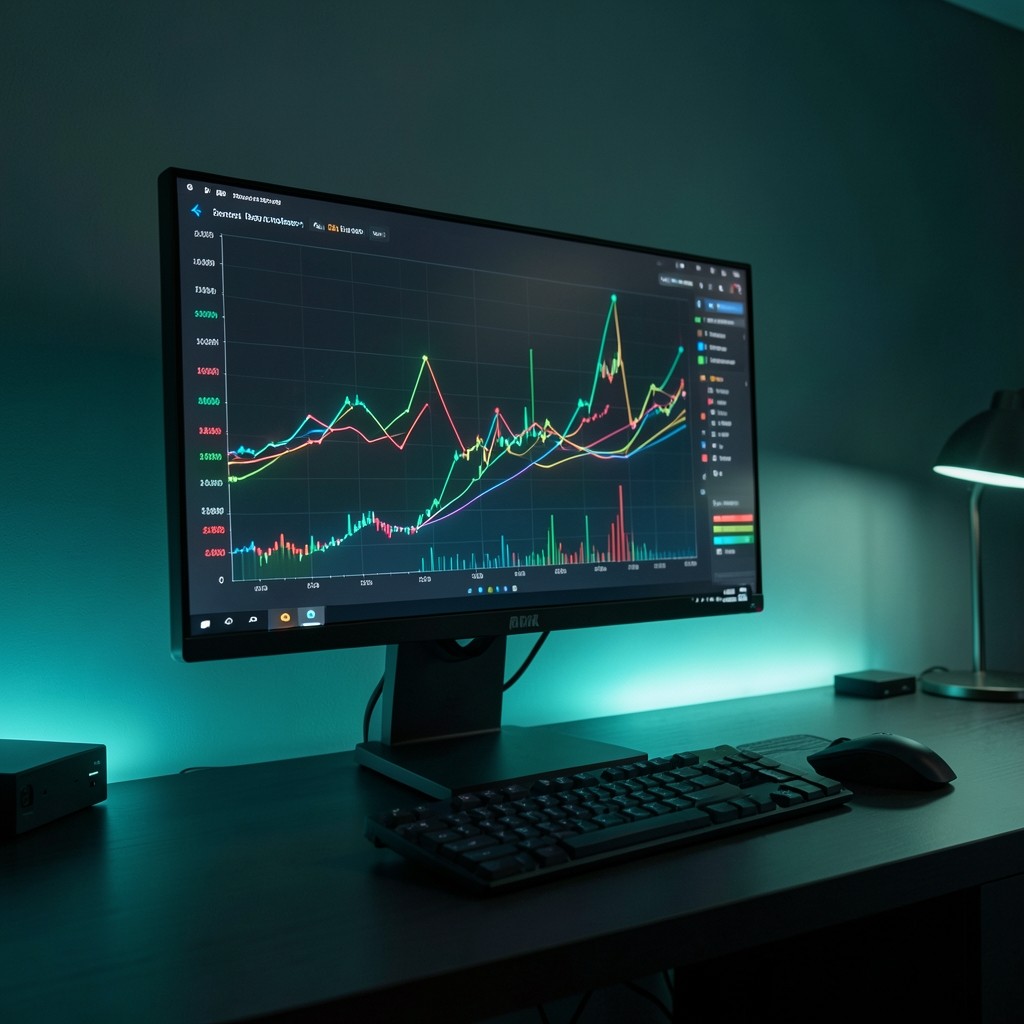Desktop telemetry screens and real-time blockchain monitoring interface